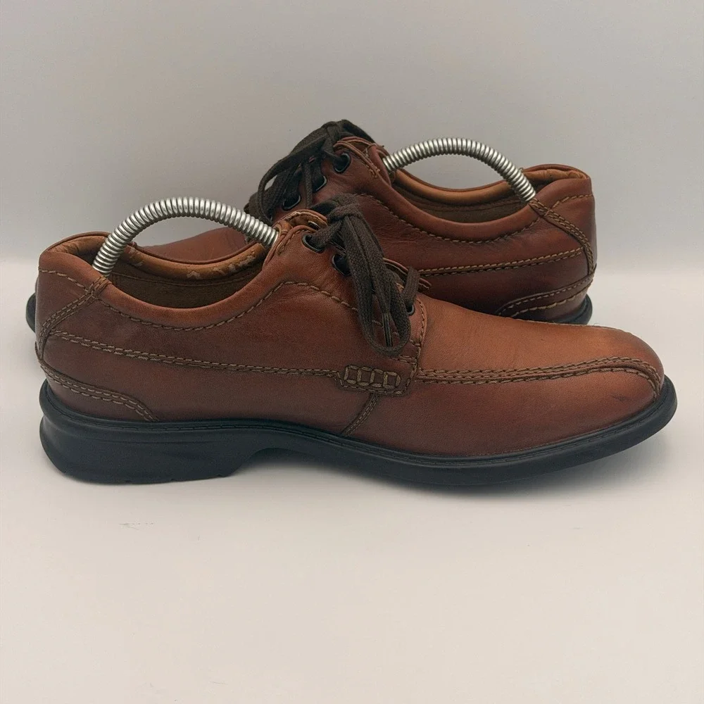 Clarks Colson Over Oxford Bicycle Toe Leather Brown Size 8 M